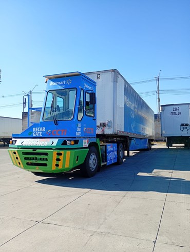 Electric yard tractors at Walmart in Chile...